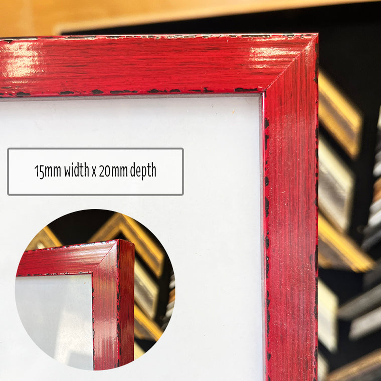 8"x10" Red Distressed Photo Frame [0810-02]