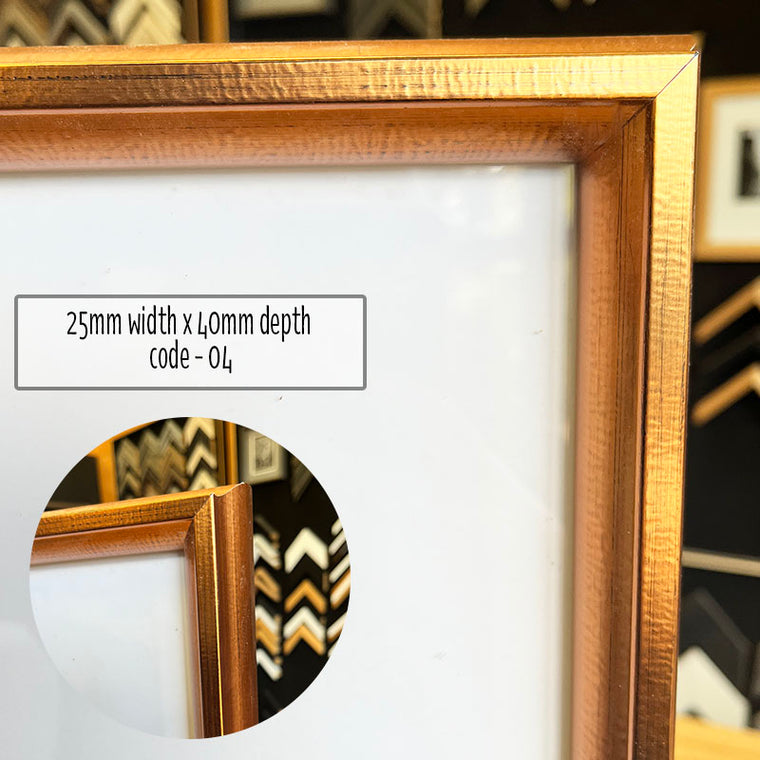16”x20” Photo frame in Metallic Bronze finish made from quality framing materials. This Picture Frame is perfect for a 16”x20” Photo or Print, or you can add a matboard insert for smaller A3 artwork or 11”x14” photos.