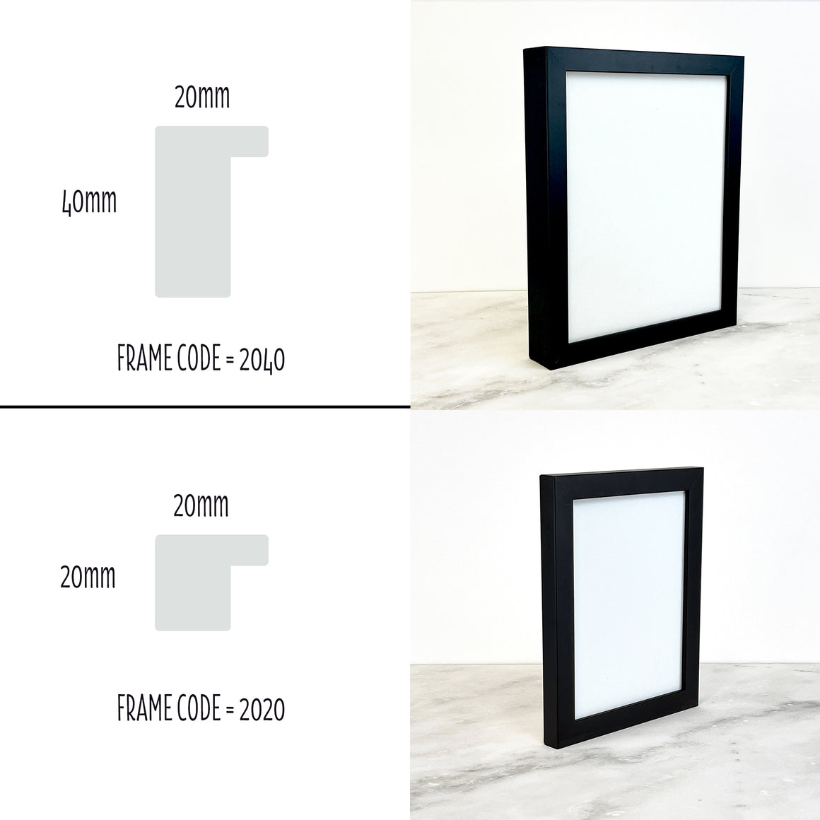 Large Black Timber Picture Frames, in large photo & Print sizes A1, A2, A3 50x70cm, 16"x20". Black smooth finish, comes with 3mm Perspex & 5mm foamboard and wire hanging for both portrait & Landscape hanging