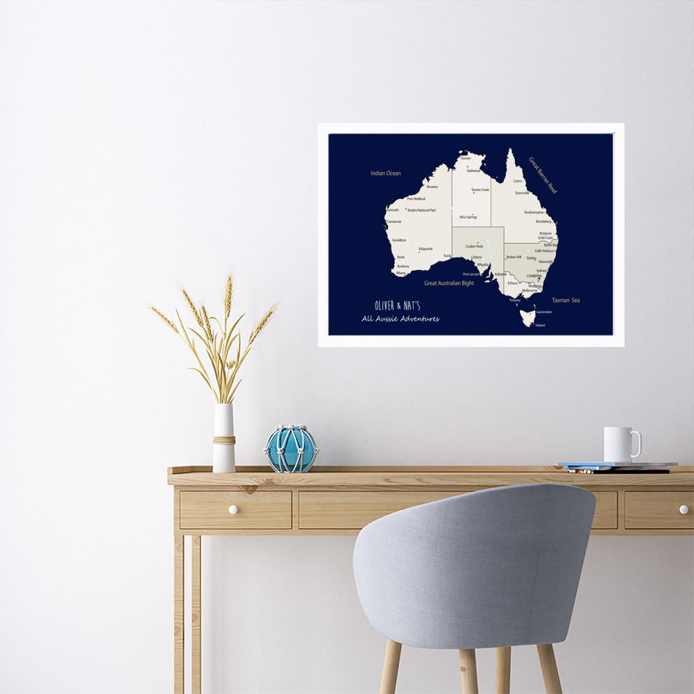 Personalised Large Framed World Map Pinboard, World Map Wall Art, Travel Map Wall Art, Framed Pin Board