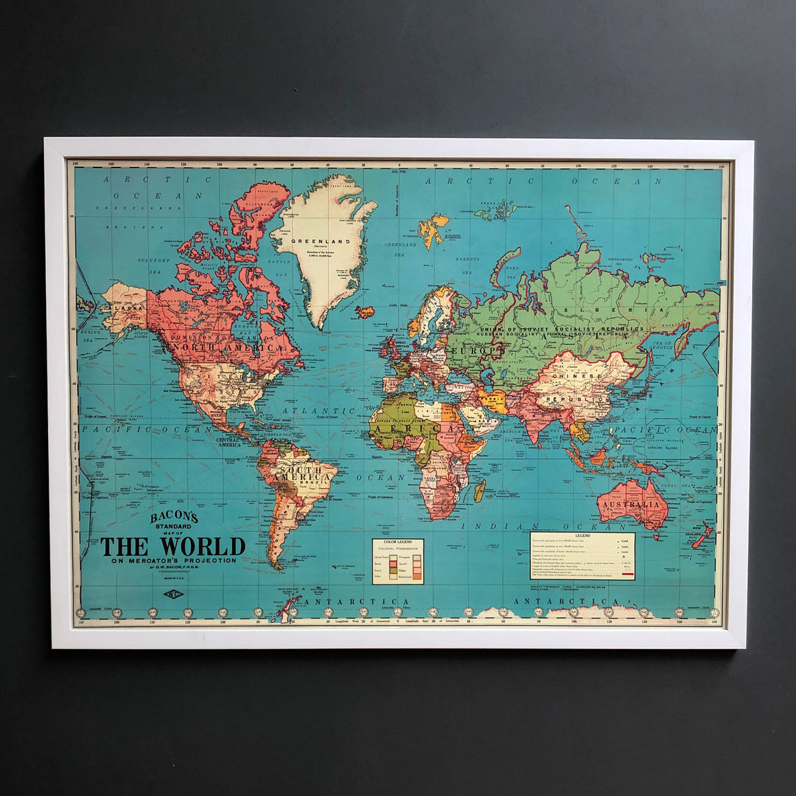 Around The World Framed Vintage Map Pinboard