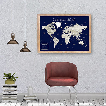 Personalised Map, World Map Pin Board, Framed World Map, Custom Travel Map, World Map Wall Art, Framed Pin Board, Travel Map Pin Board, Wedding Gift Map, Couples Gift, World Map Art, Push Pin Travel Map, Framed Push Pin Map